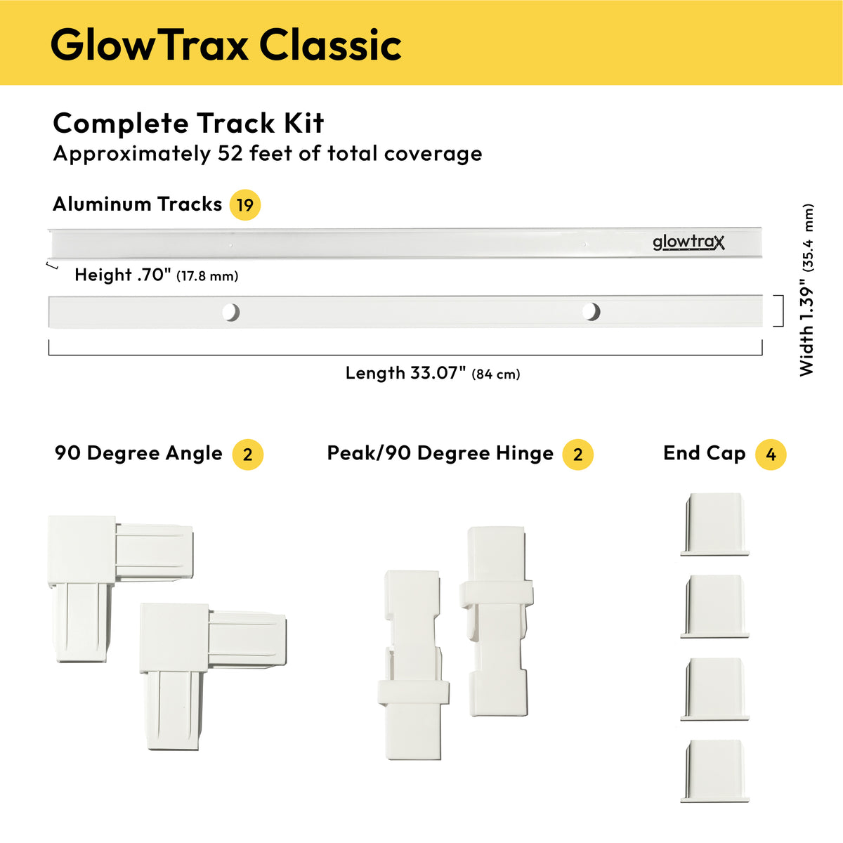 GlowTrax Classic — Aluminum Track for Govee Permanent Outdoor Lights
