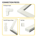 GlowTrax Pro connection pieces for Govee permanent outdoor lights, including 90 degree angle connectors, peak and 90 degree hinges, and end caps for aluminum mounting track